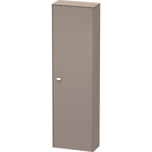 Duravit Brioso 20" x 70" x 9" Tall Cabinet With Right Door in Basalt Matt and Chrome Handle