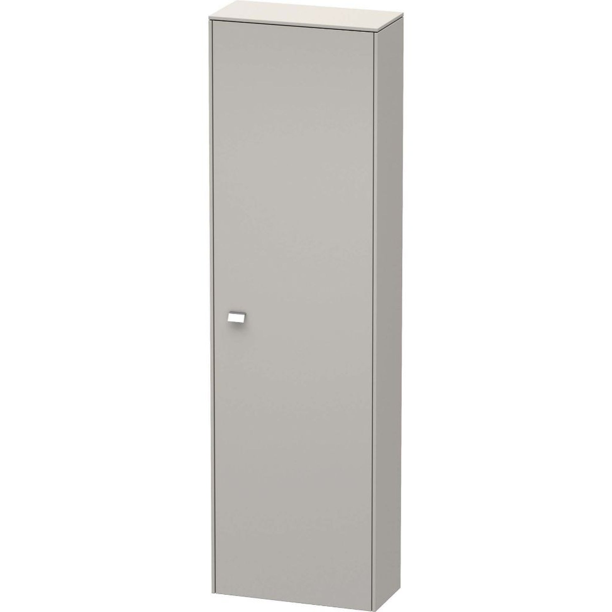 Duravit Brioso 20" x 70" x 9" Tall Cabinet With Right Door in Concrete Grey Matt and Chrome Handle