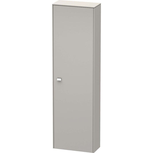 Duravit Brioso 20" x 70" x 9" Tall Cabinet With Right Door in Concrete Grey Matt and Chrome Handle