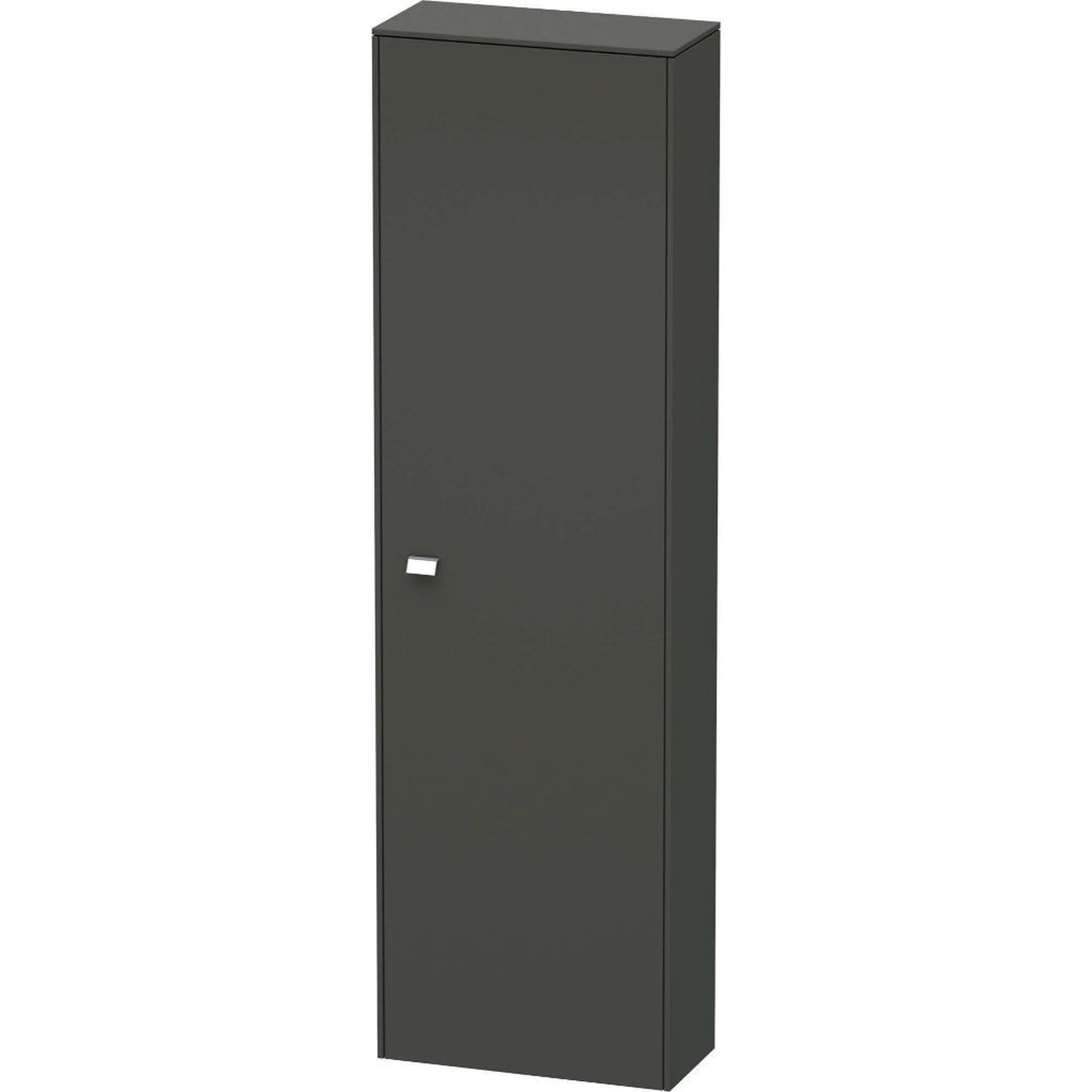 Duravit Brioso 20" x 70" x 9" Tall Cabinet With Right Door in Graphite Matt and Chrome Handle