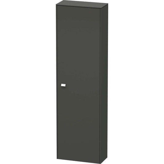 Duravit Brioso 20" x 70" x 9" Tall Cabinet With Right Door in Graphite Matt and Chrome Handle