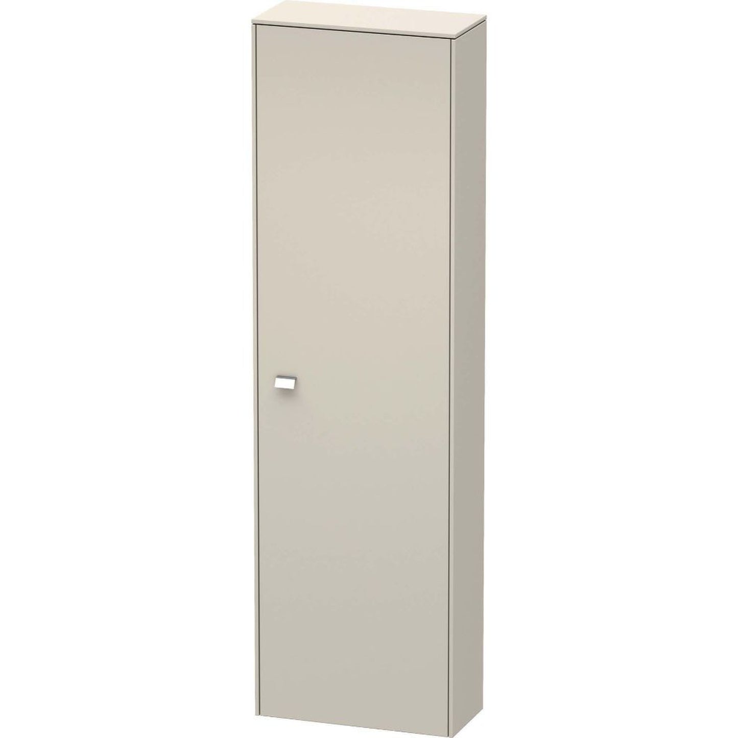 Duravit Brioso 20" x 70" x 9" Tall Cabinet With Right Door in Taupe and Chrome Handle