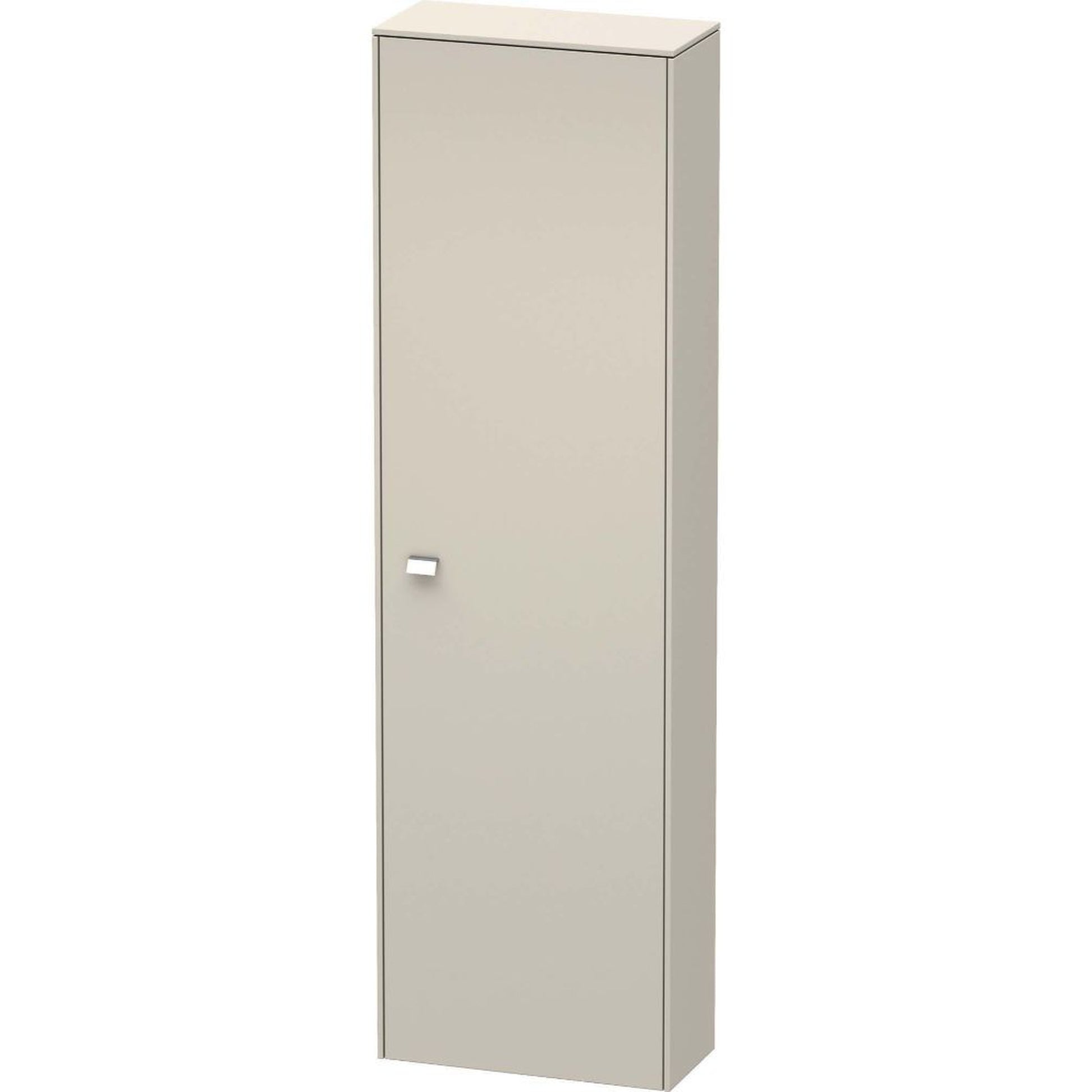 Duravit Brioso 20" x 70" x 9" Tall Cabinet With Right Door in Taupe and Chrome Handle