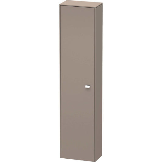 Duravit Brioso 20" x 79" x 14" Tall Cabinet With Left Door in Basalt Matt and Chrome Handle