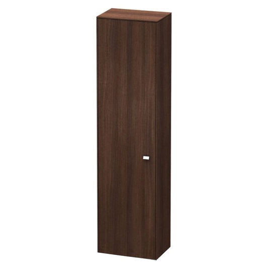Duravit Brioso 20" x 79" x 14" Tall Cabinet With Left Door in Chestnut Dark and Chrome Handle