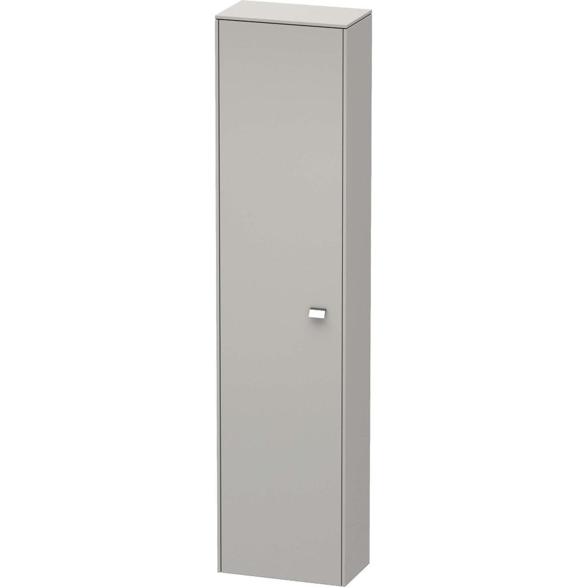 Duravit Brioso 20" x 79" x 14" Tall Cabinet With Left Door in Concrete Grey Matt and Chrome Handle