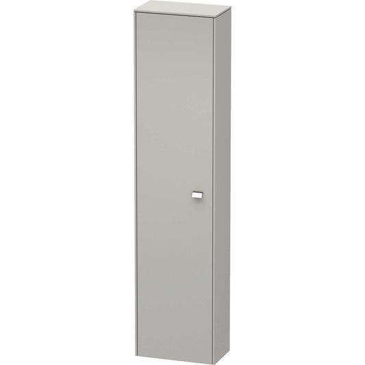 Duravit Brioso 20" x 79" x 14" Tall Cabinet With Left Door in Concrete Grey Matt and Chrome Handle