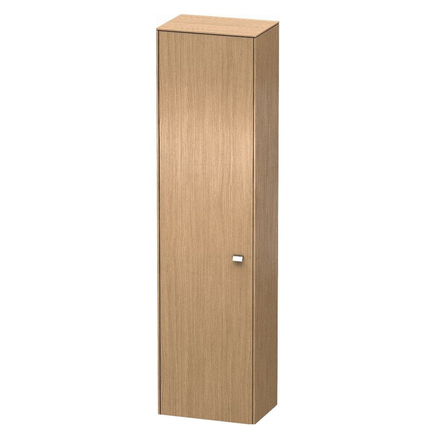 Duravit Brioso 20" x 79" x 14" Tall Cabinet With Left Door in European Oak and Chrome Handle