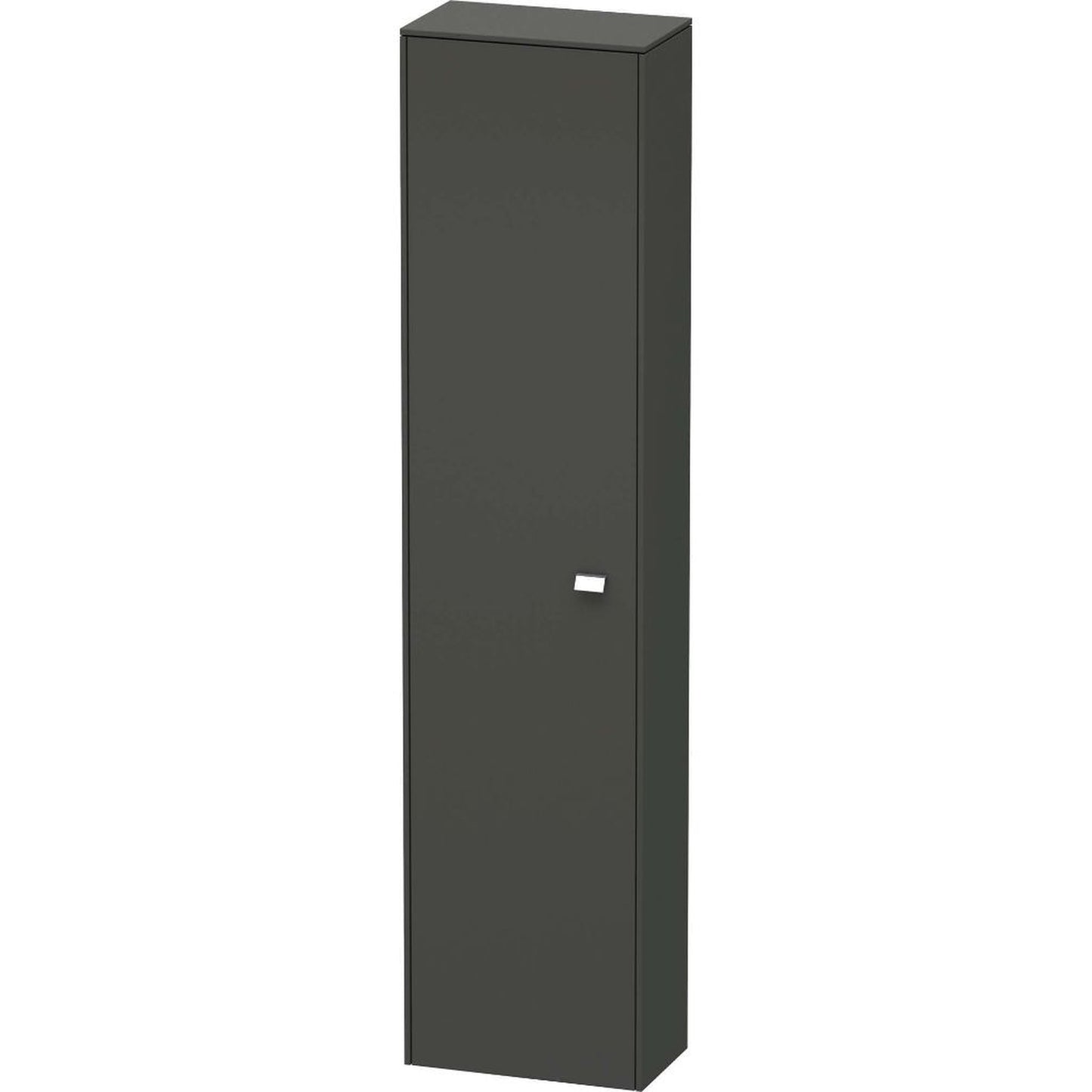 Duravit Brioso 20" x 79" x 14" Tall Cabinet With Left Door in Graphite Matt and Chrome Handle