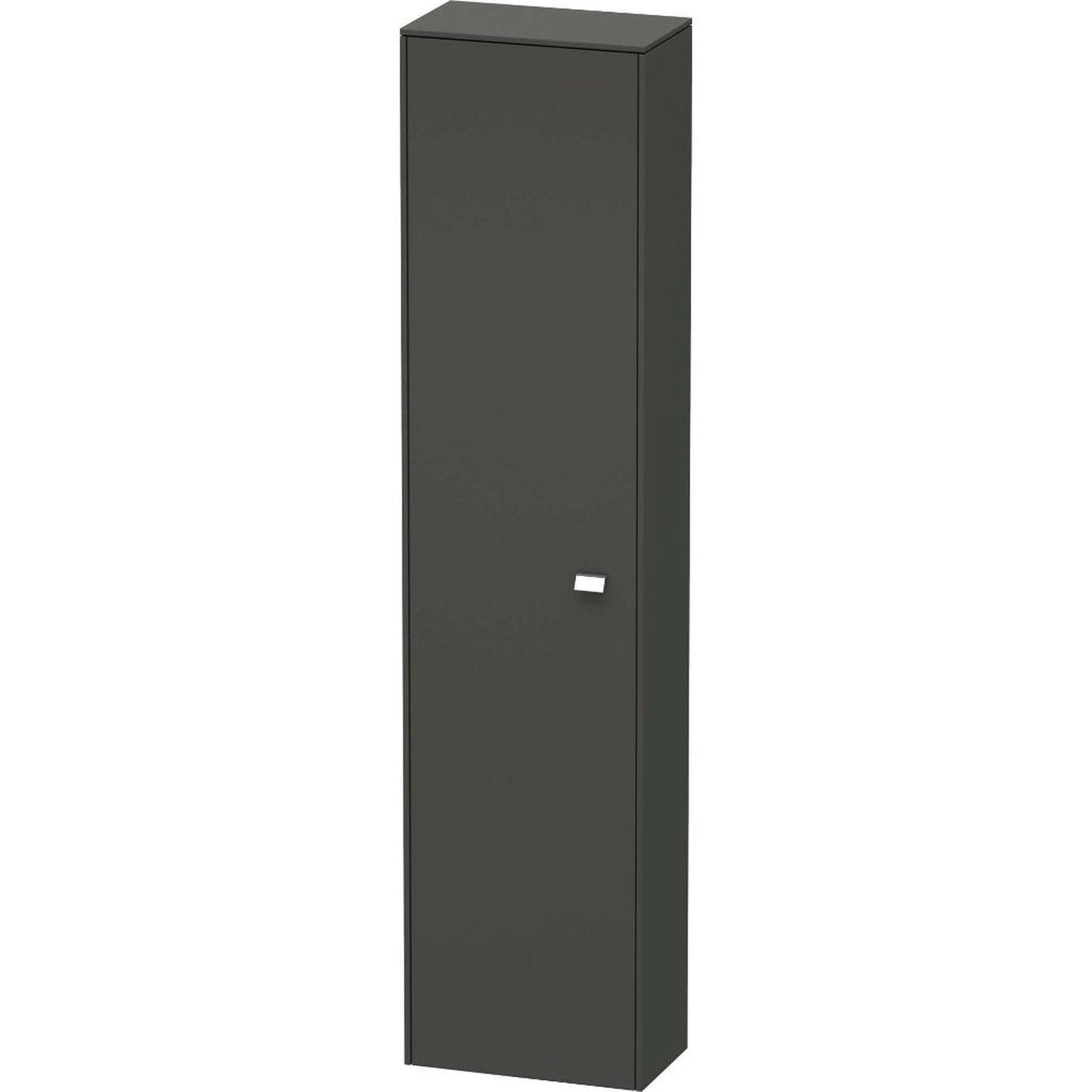 Duravit Brioso 20" x 79" x 14" Tall Cabinet With Left Door in Graphite Matt and Chrome Handle