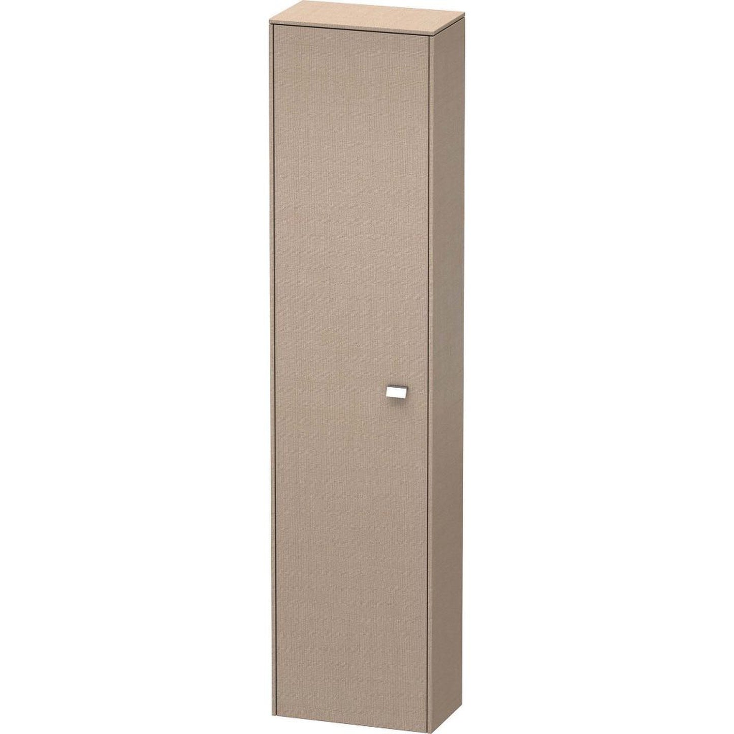 Duravit Brioso 20" x 79" x 14" Tall Cabinet With Left Door in Linen and Chrome Handle
