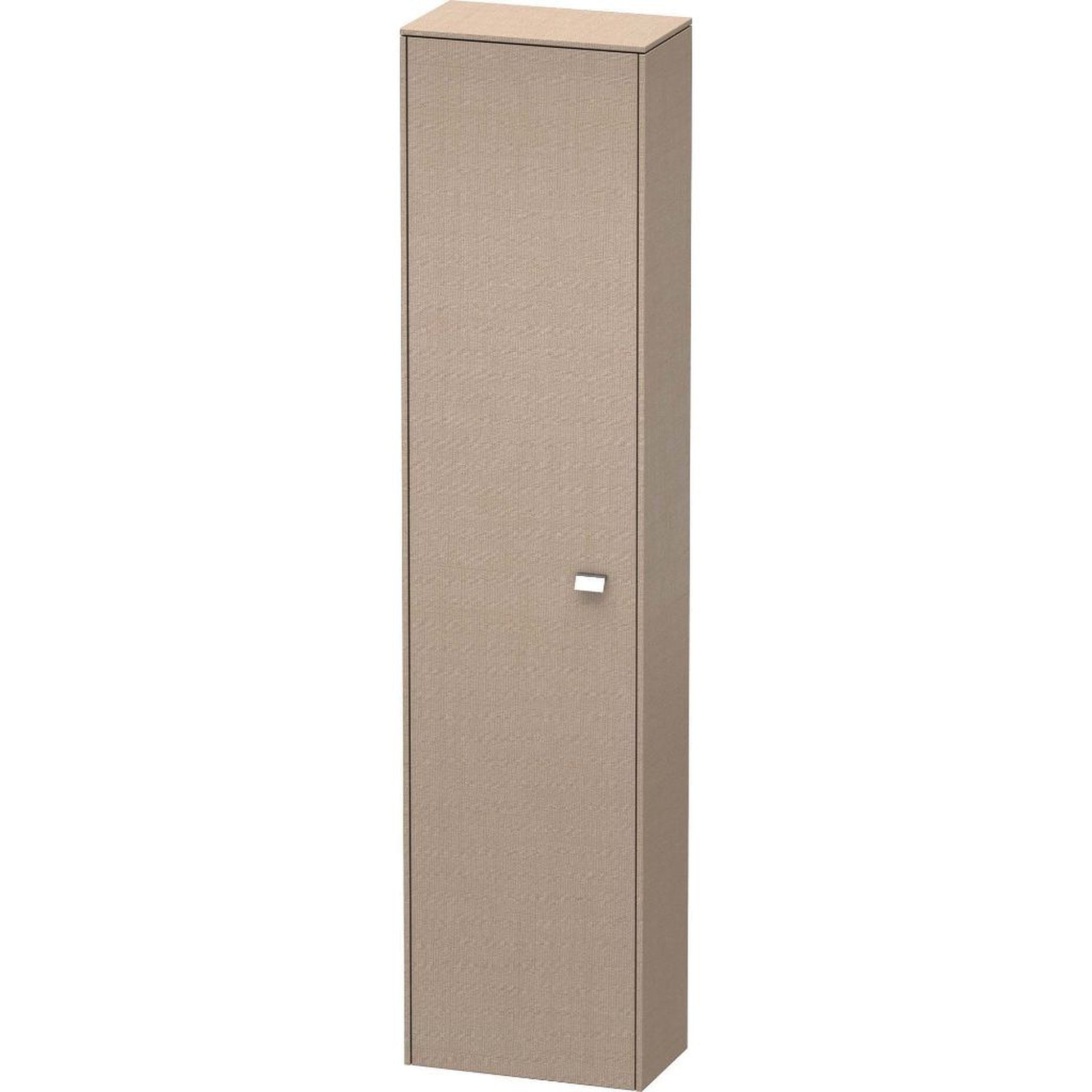 Duravit Brioso 20" x 79" x 14" Tall Cabinet With Left Door in Linen and Chrome Handle