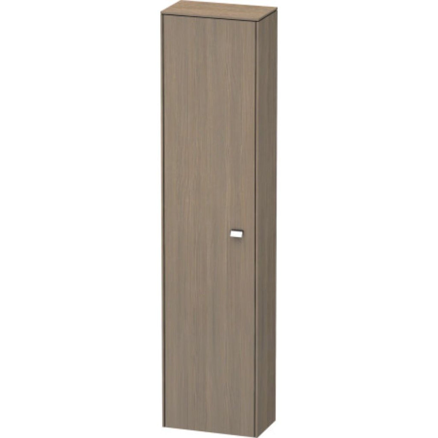 Duravit Brioso 20" x 79" x 14" Tall Cabinet With Left Door in Oak Terra and Chrome Handle