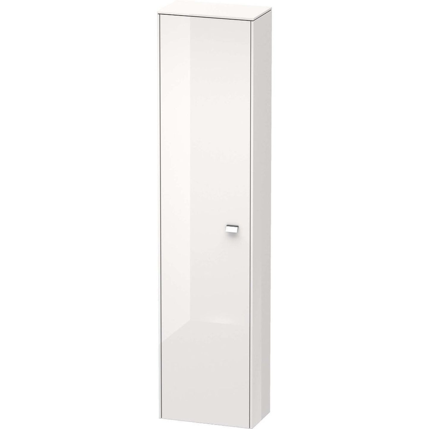 Duravit Brioso 20" x 79" x 14" Tall Cabinet With Left Door in White High Gloss and Chrome Handle