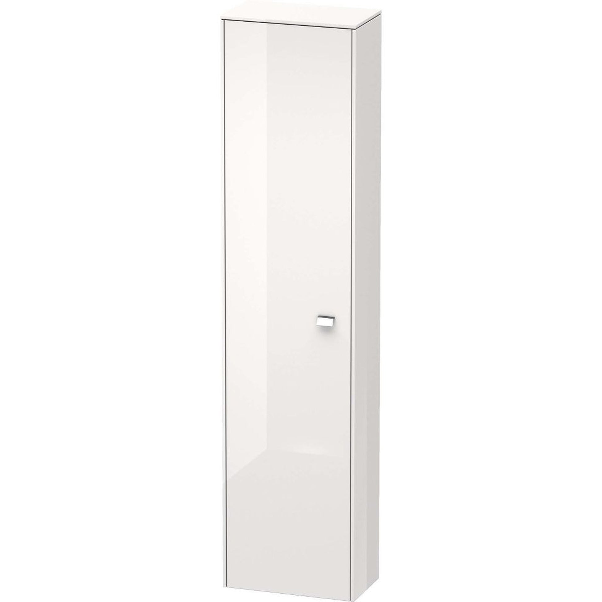 Duravit Brioso 20" x 79" x 14" Tall Cabinet With Left Door in White High Gloss and Chrome Handle