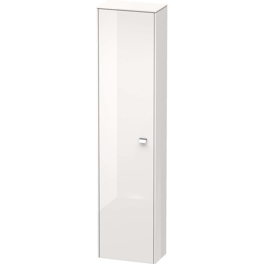 Duravit Brioso 20" x 79" x 14" Tall Cabinet With Left Door in White High Gloss and Chrome Handle