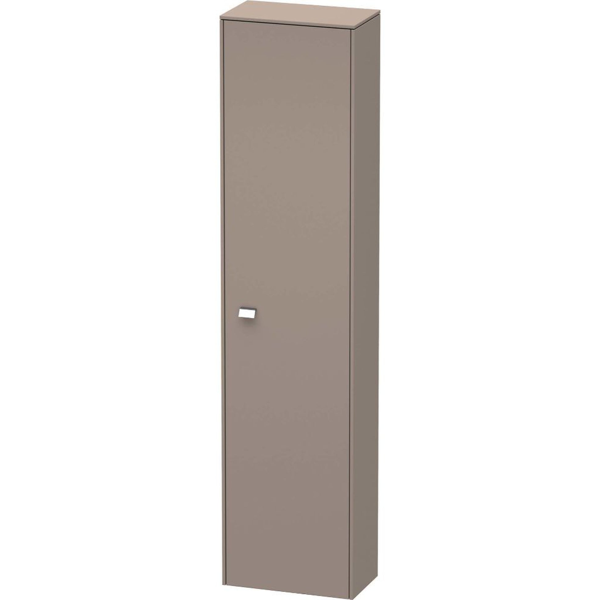 Duravit Brioso 20" x 79" x 14" Tall Cabinet With Right Door in Basalt Matt and Chrome Handle