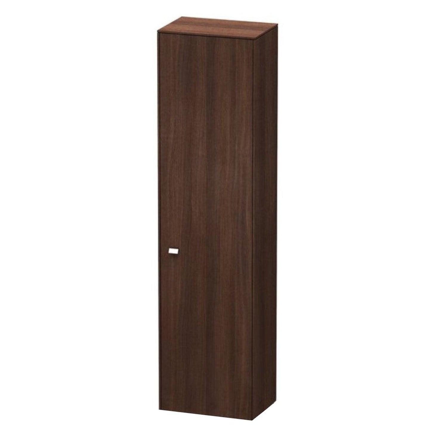 Duravit Brioso 20" x 79" x 14" Tall Cabinet With Right Door in Chestnut Dark and Chrome Handle