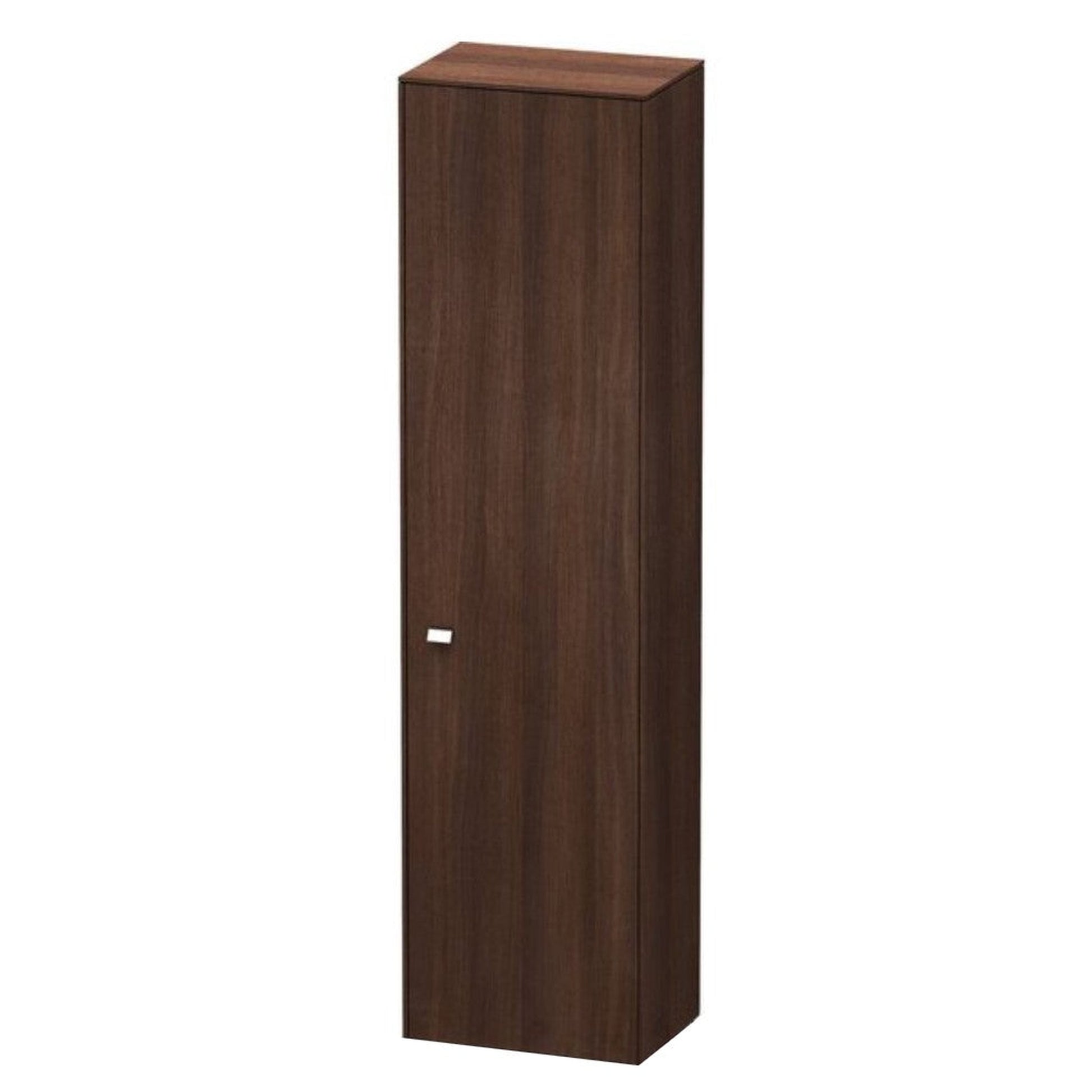 Duravit Brioso 20" x 79" x 14" Tall Cabinet With Right Door in Chestnut Dark and Chrome Handle