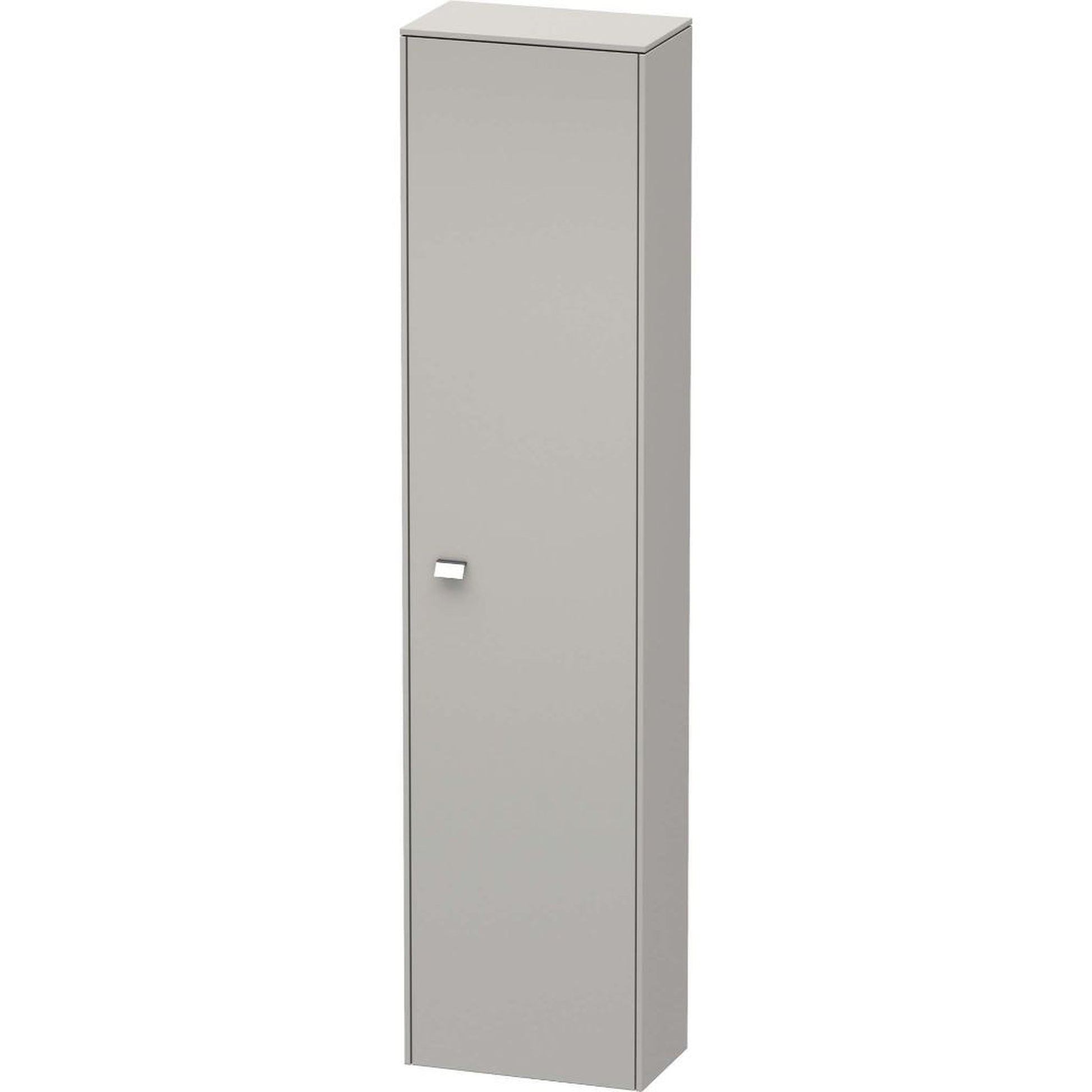Duravit Brioso 20" x 79" x 14" Tall Cabinet With Right Door in Concrete Grey Matt and Chrome Handle