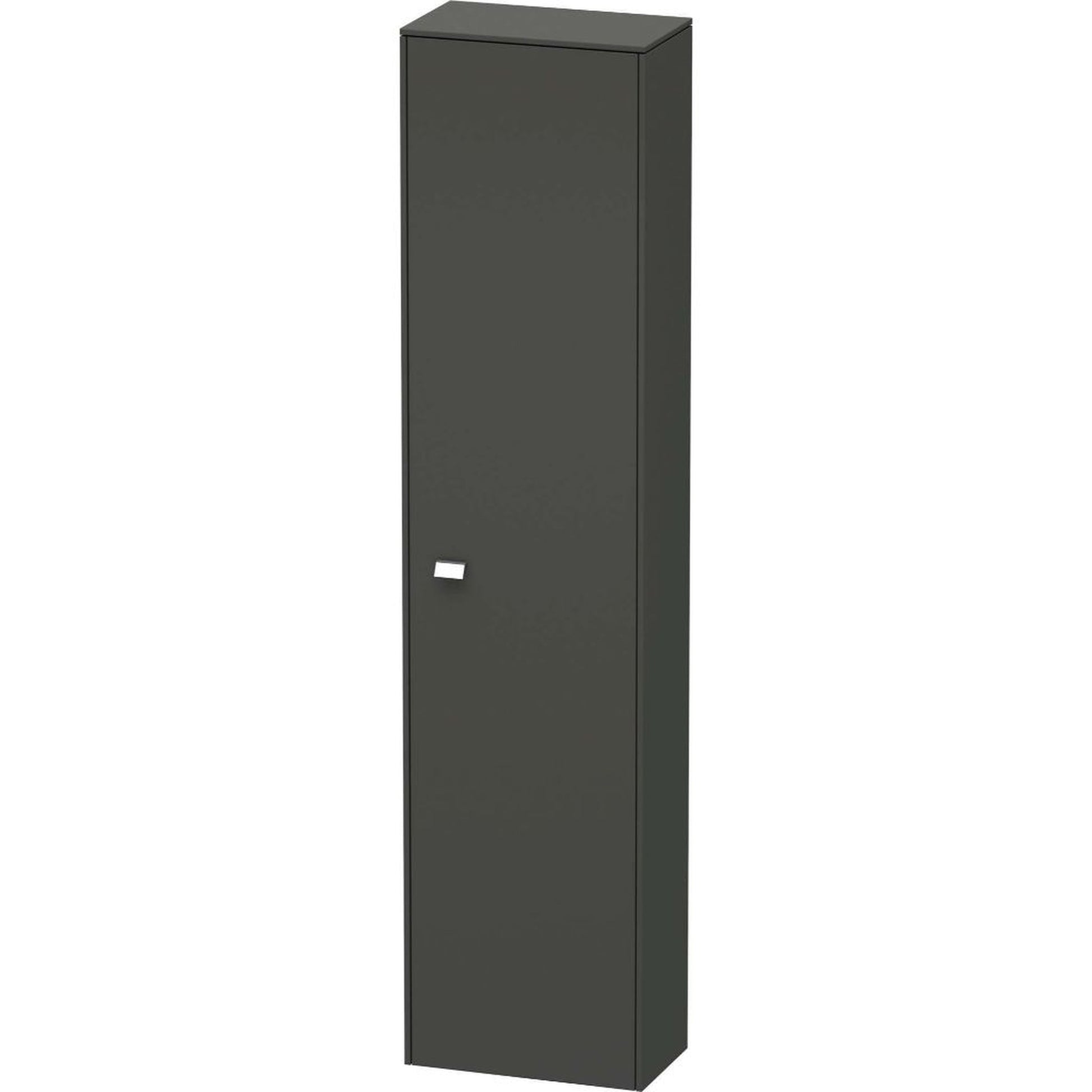 Duravit Brioso 20" x 79" x 14" Tall Cabinet With Right Door in Graphite Matt and Chrome Handle