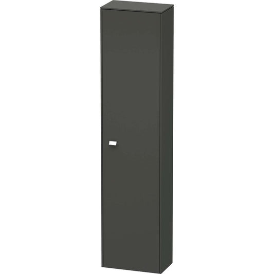 Duravit Brioso 20" x 79" x 14" Tall Cabinet With Right Door in Graphite Matt and Chrome Handle