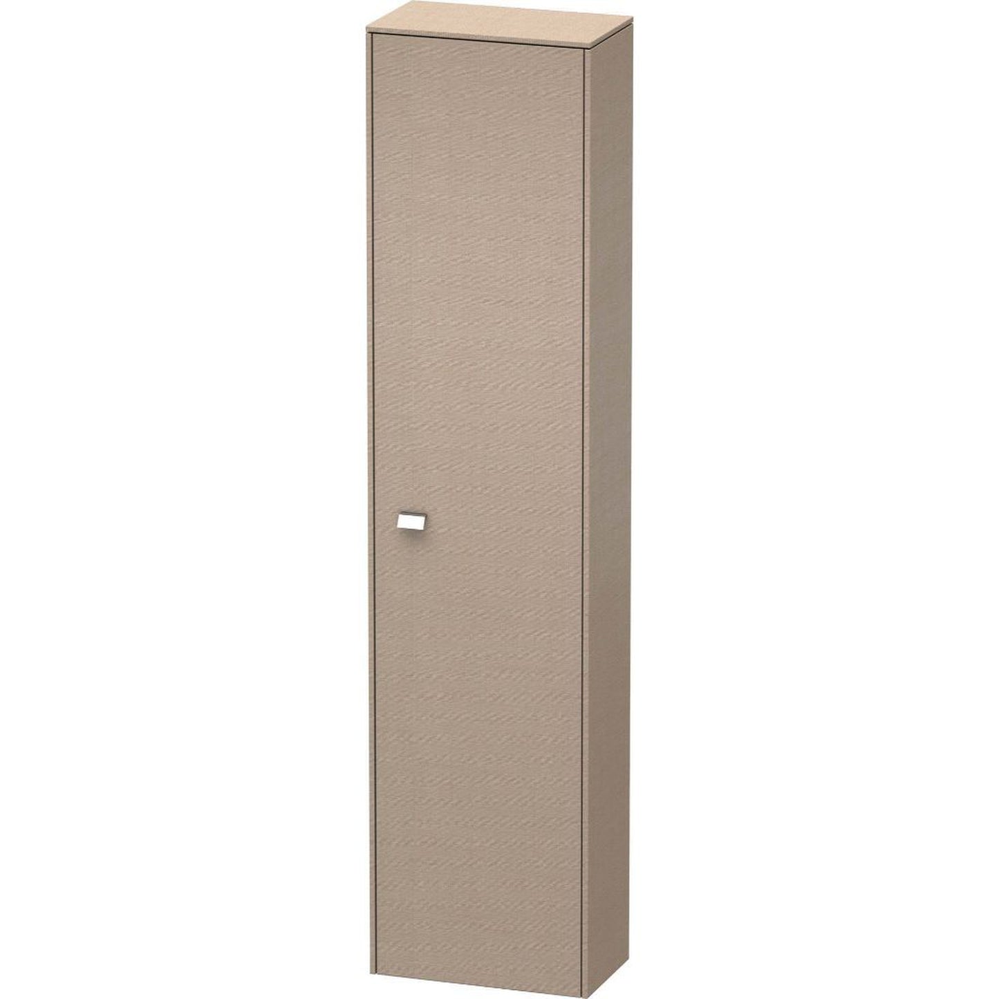 Duravit Brioso 20" x 79" x 14" Tall Cabinet With Right Door in Linen and Chrome Handle