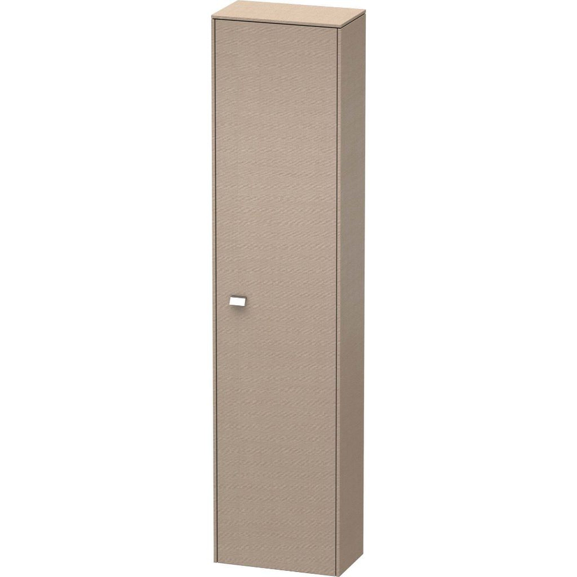 Duravit Brioso 20" x 79" x 14" Tall Cabinet With Right Door in Linen and Chrome Handle