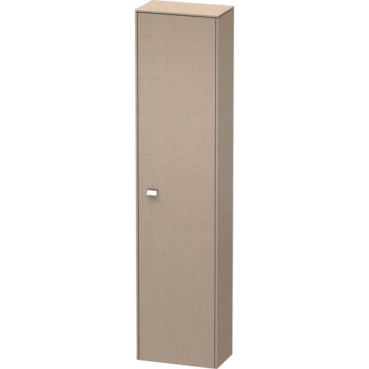 Duravit Brioso 20" x 79" x 14" Tall Cabinet With Right Door in Linen and Chrome Handle
