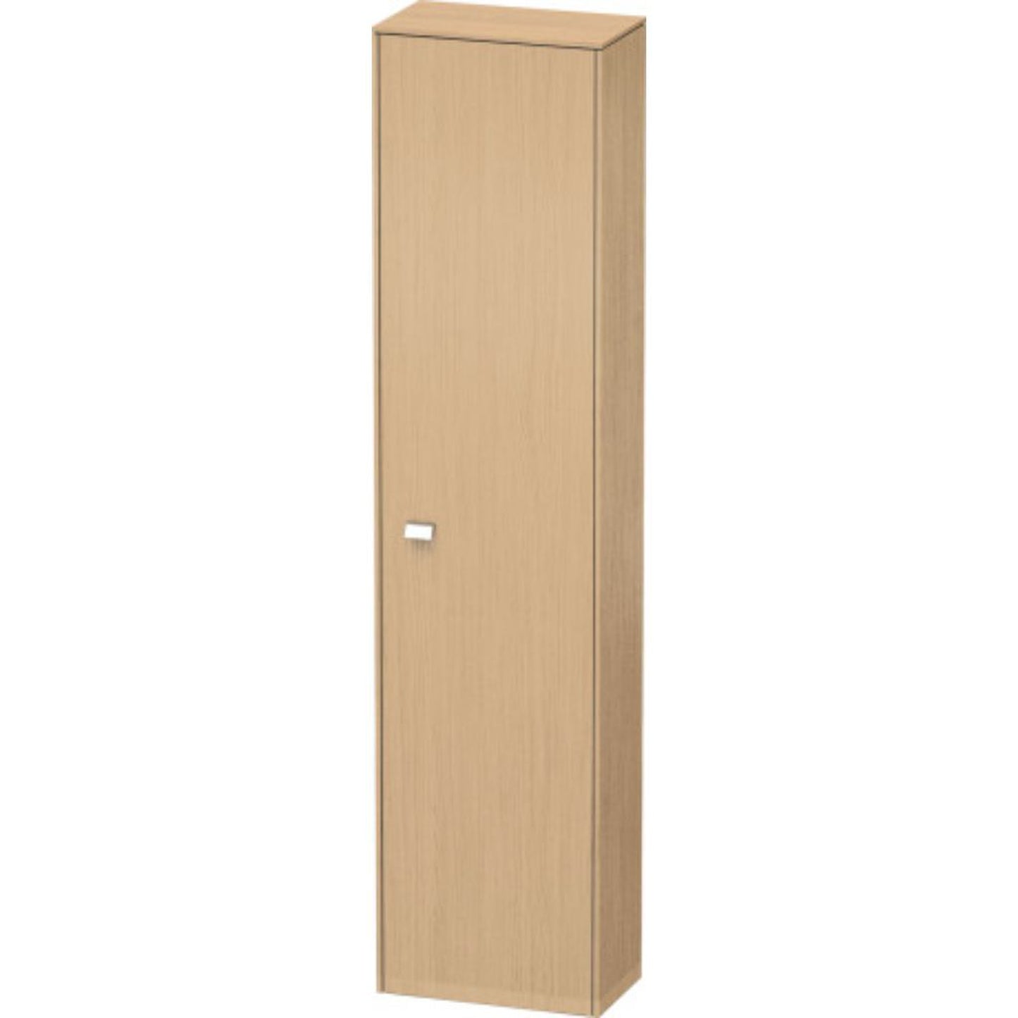 Duravit Brioso 20" x 79" x 14" Tall Cabinet With Right Door in Natural Oak and Chrome Handle