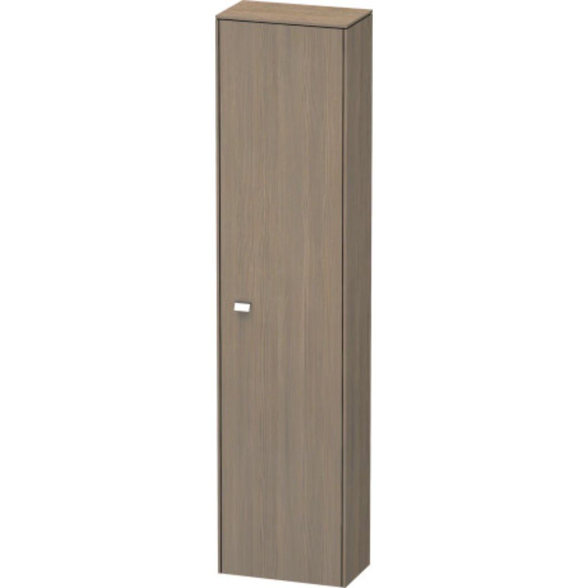 Duravit Brioso 20" x 79" x 14" Tall Cabinet With Right Door in Oak Terra and Chrome Handle