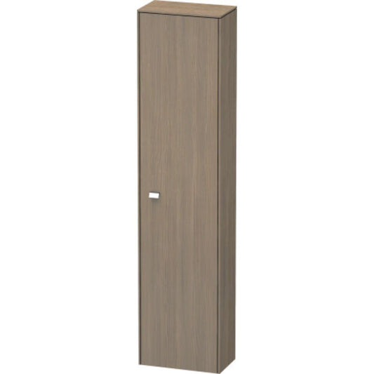 Duravit Brioso 20" x 79" x 14" Tall Cabinet With Right Door in Oak Terra and Chrome Handle