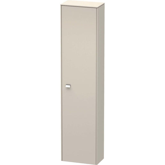 Duravit Brioso 20" x 79" x 14" Tall Cabinet With Right Door in Taupe and Chrome Handle