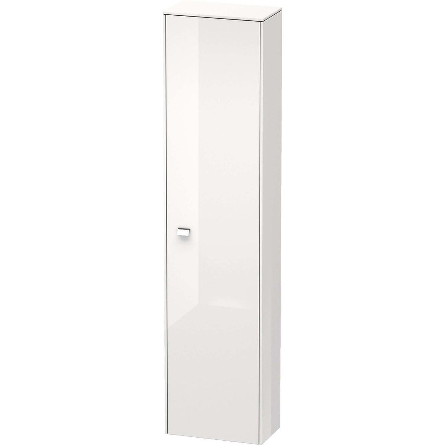 Duravit Brioso 20" x 79" x 14" Tall Cabinet With Right Door in White High Gloss and Chrome Handle