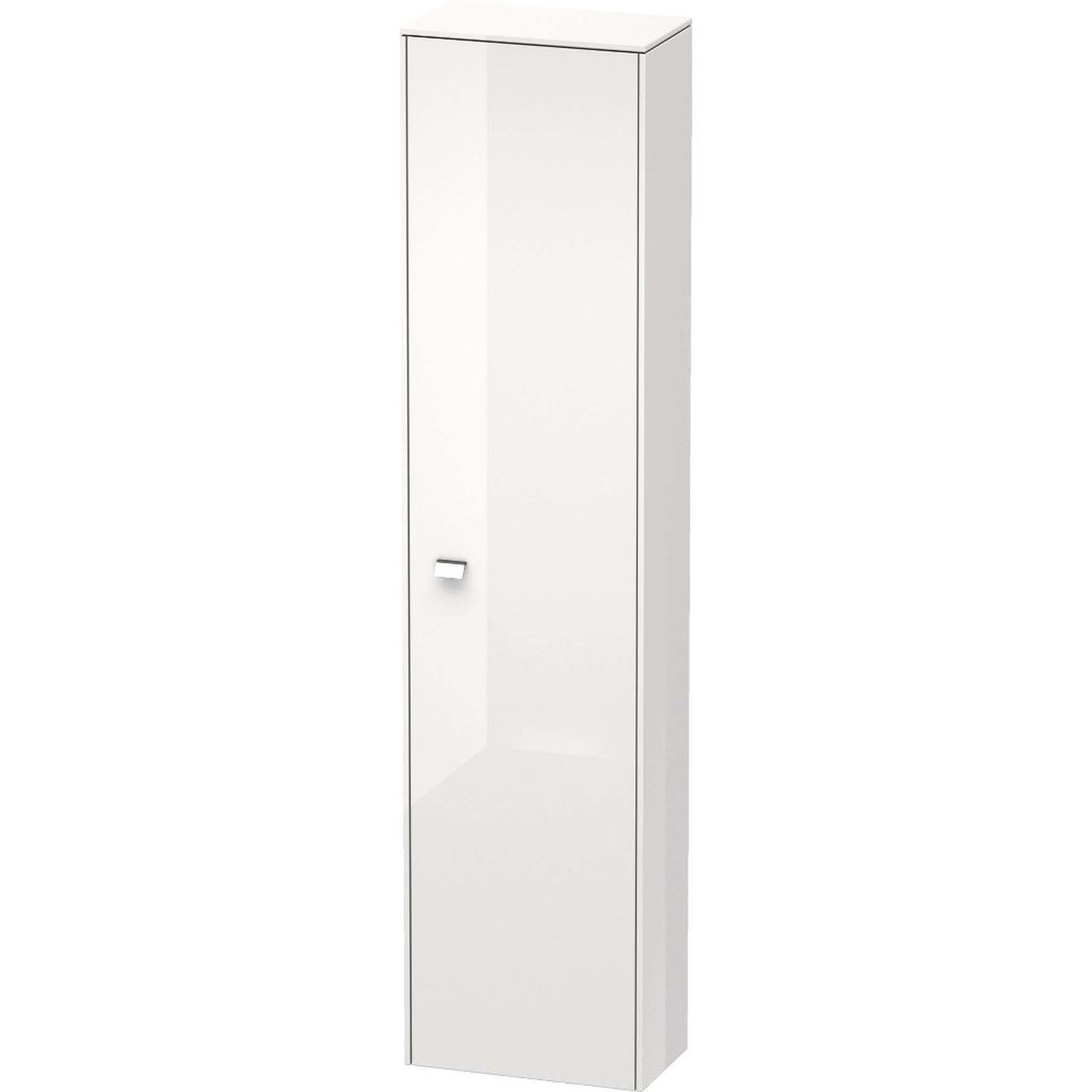 Duravit Brioso 20" x 79" x 14" Tall Cabinet With Right Door in White High Gloss and Chrome Handle