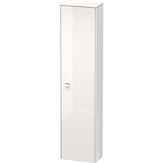 Duravit Brioso 20" x 79" x 14" Tall Cabinet With Right Door in White High Gloss and Chrome Handle