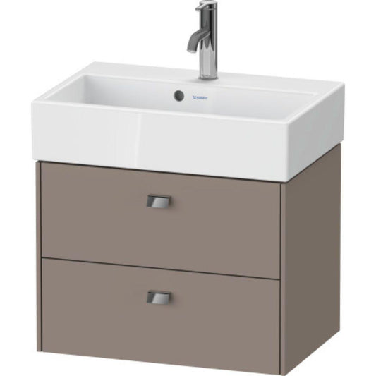 Duravit Brioso 23" x 17" x 15" Two Drawer Wall-Mount Vanity Unit in Basalt Matt and Chrome Handle