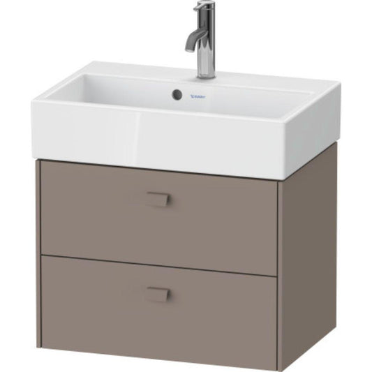 Duravit Brioso 23" x 17" x 15" Two Drawer Wall-Mount Vanity Unit in Basalt Matt