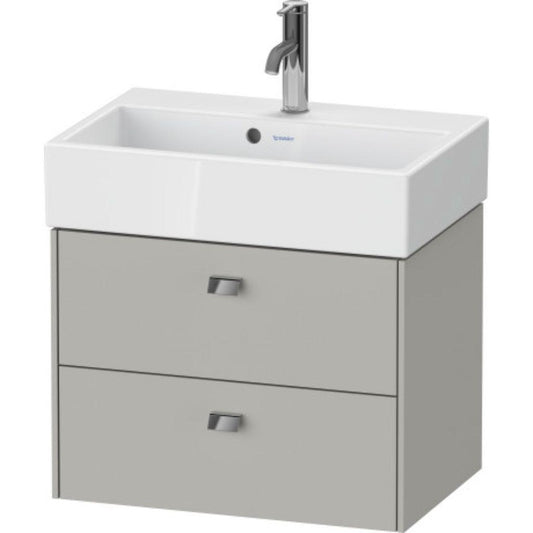 Duravit Brioso 23" x 17" x 15" Two Drawer Wall-Mount Vanity Unit in Concrete Grey Matt and Chrome Handle