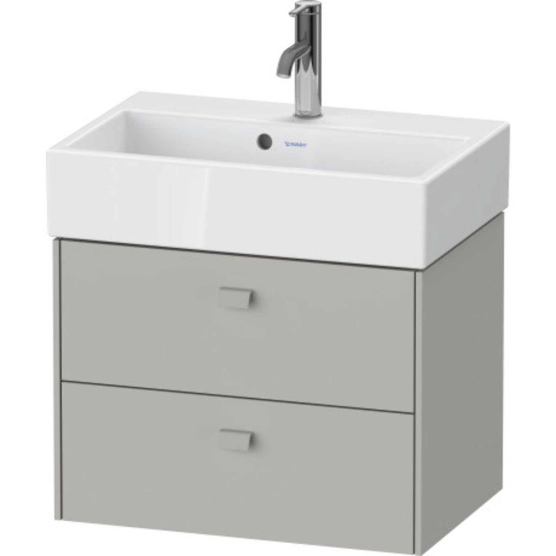 Duravit Brioso 23" x 17" x 15" Two Drawer Wall-Mount Vanity Unit in Concrete Grey Matt