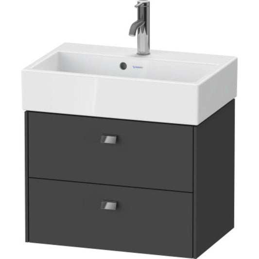 Duravit Brioso 23" x 17" x 15" Two Drawer Wall-Mount Vanity Unit in Graphite Matt and Chrome Handle