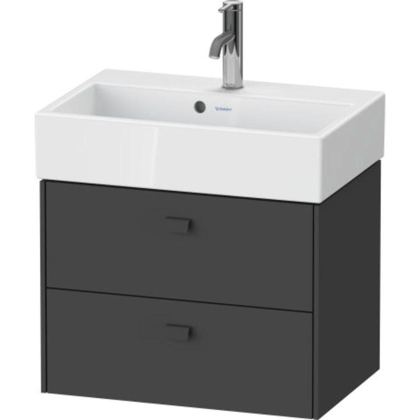 Duravit Brioso 23" x 17" x 15" Two Drawer Wall-Mount Vanity Unit in Graphite Matt