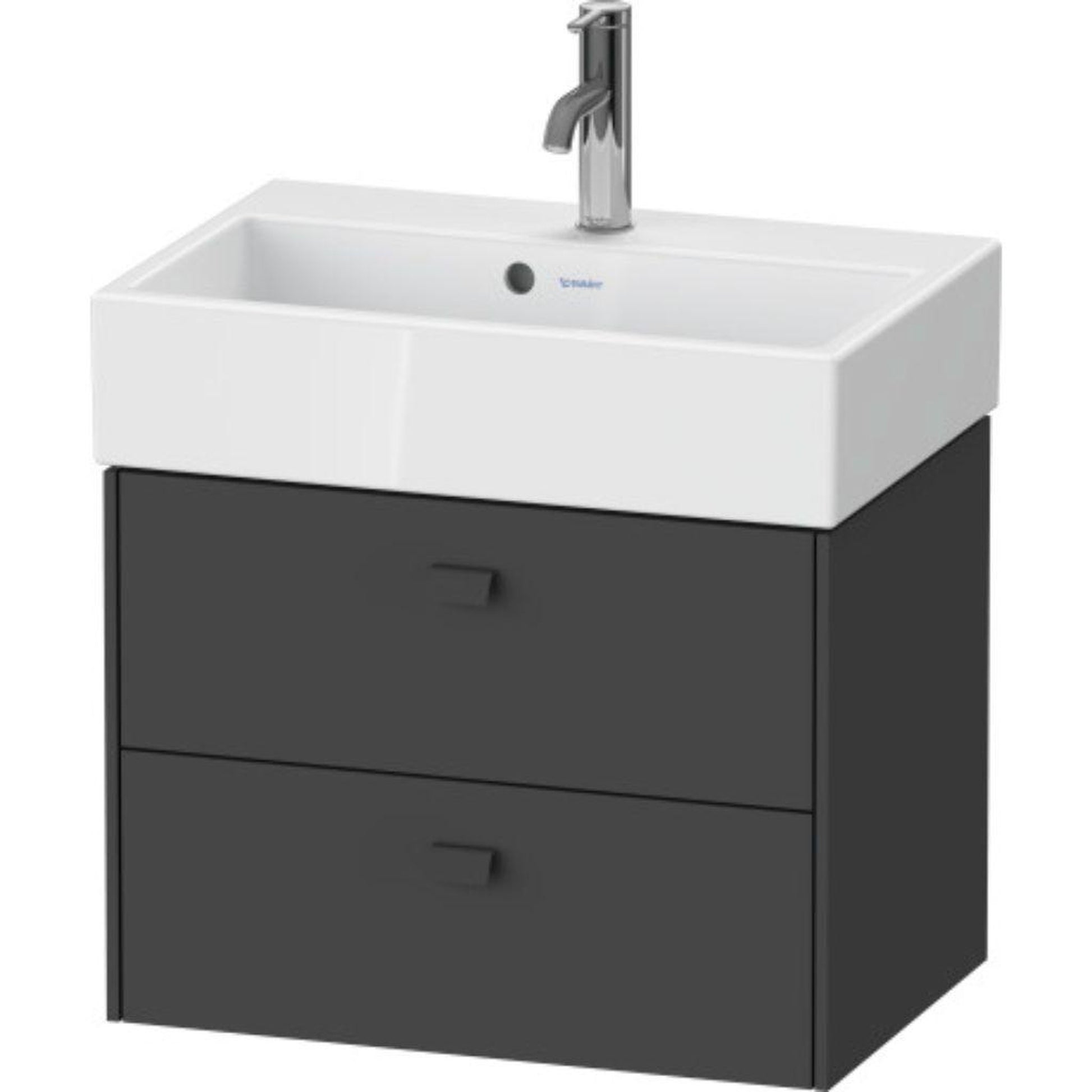 Duravit Brioso 23" x 17" x 15" Two Drawer Wall-Mount Vanity Unit in Graphite Matt
