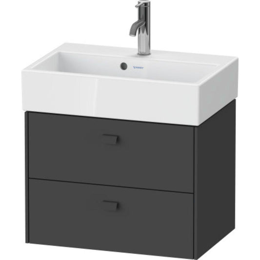 Duravit Brioso 23" x 17" x 15" Two Drawer Wall-Mount Vanity Unit in Graphite Matt