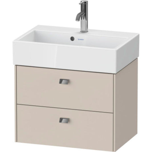 Duravit Brioso 23" x 17" x 15" Two Drawer Wall-Mount Vanity Unit in Taupe and Chrome Handle