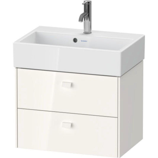 Duravit Brioso 23" x 17" x 15" Two Drawer Wall-Mount Vanity Unit in White High Gloss