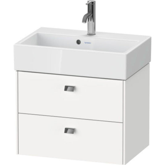 Duravit Brioso 23" x 17" x 15" Two Drawer Wall-Mount Vanity Unit in White Matt and Chrome Handle