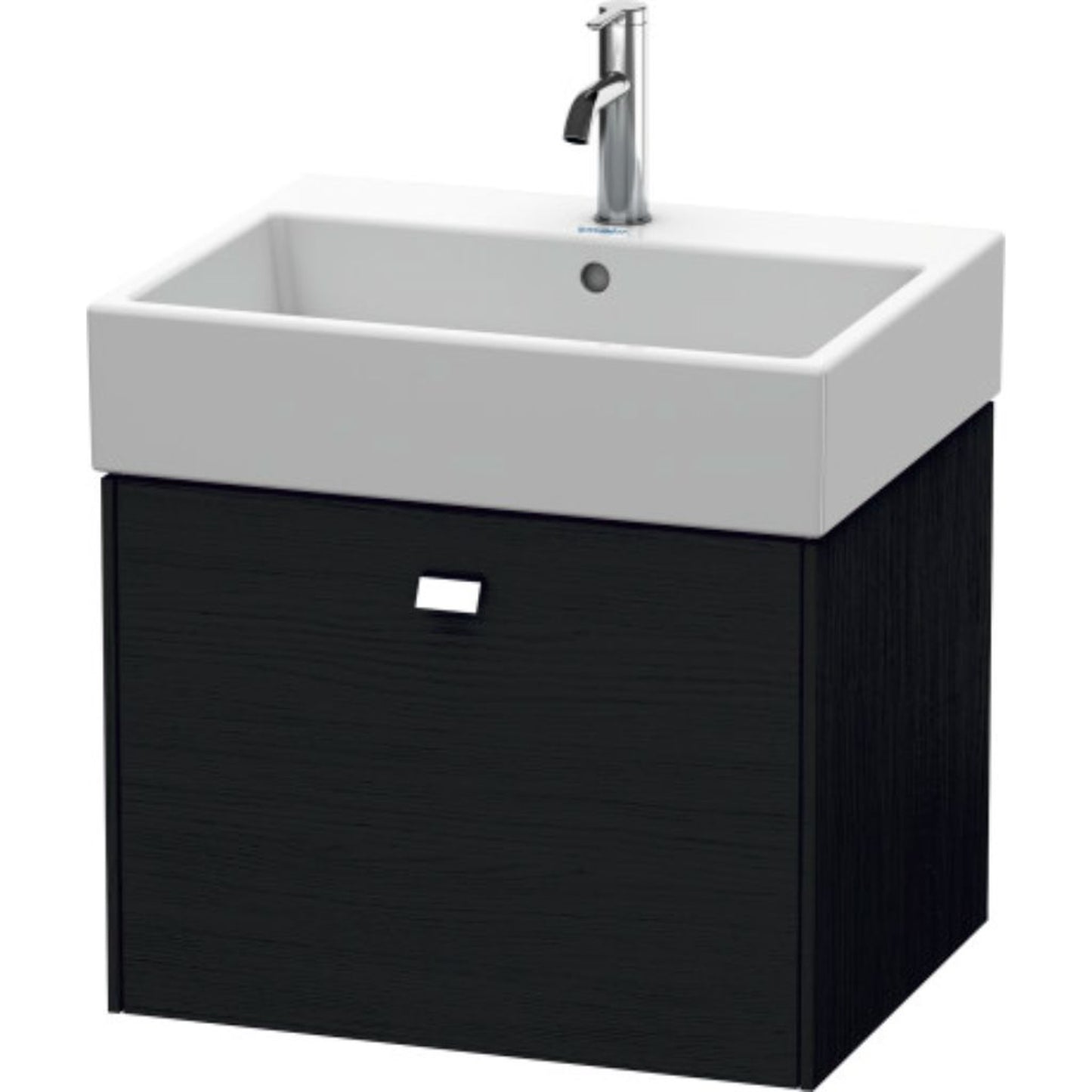 Duravit Brioso 23" x 17" x 18" One Drawer Wall-Mount Vanity Unit in Black Oak and Chrome Handle