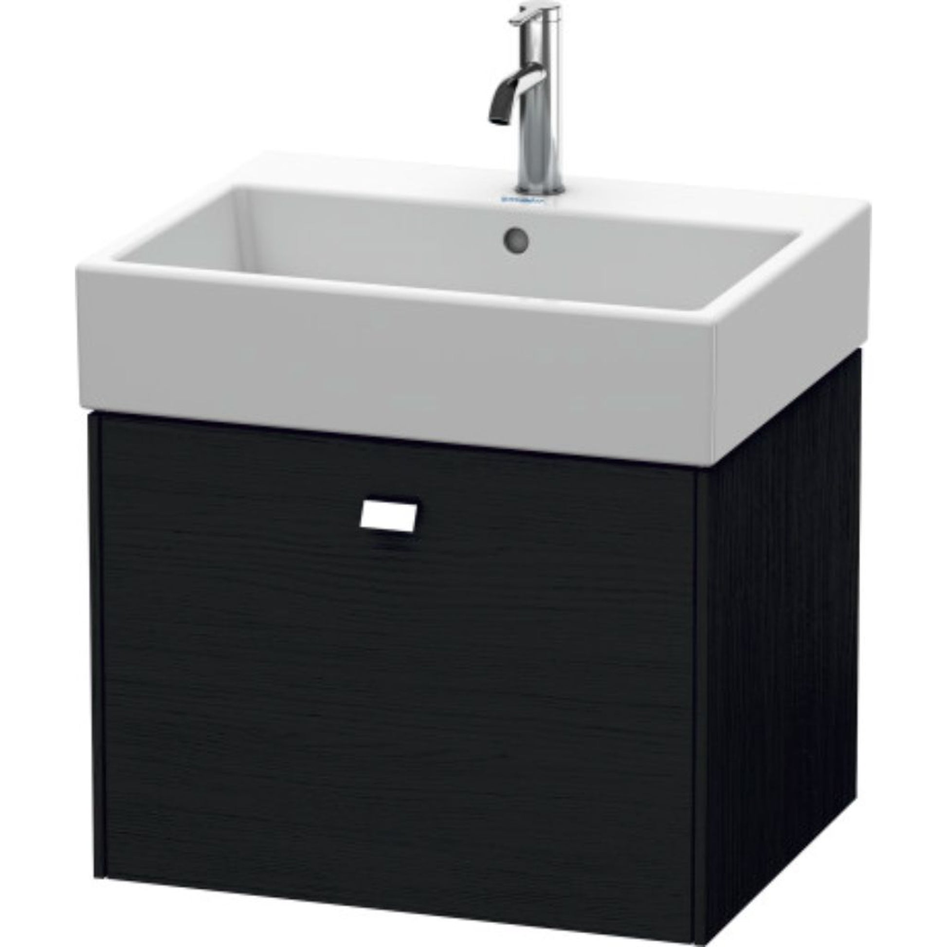 Duravit Brioso 23" x 17" x 18" One Drawer Wall-Mount Vanity Unit in Black Oak and Chrome Handle