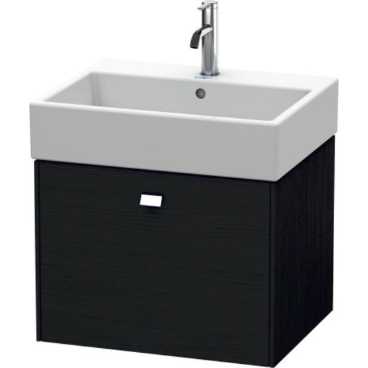 Duravit Brioso 23" x 17" x 18" One Drawer Wall-Mount Vanity Unit in Black Oak and Chrome Handle